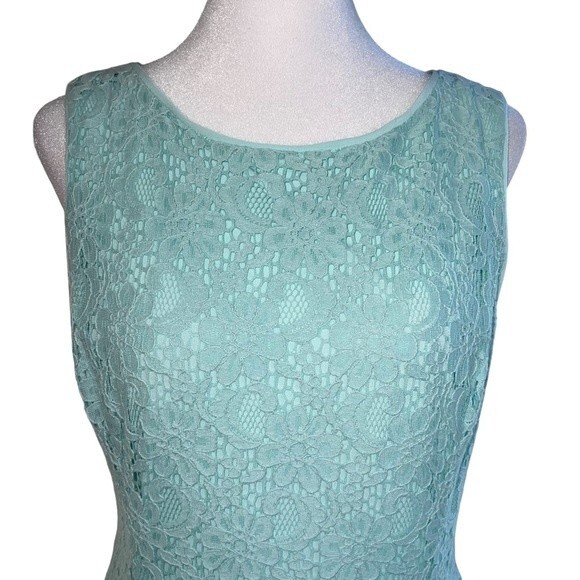 Lauren Ralph Lauren Lace Midi Dress‎ Sleeveless Sheath SZ 8 - Picture 2 of 14
